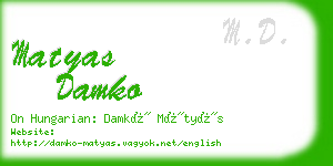 matyas damko business card